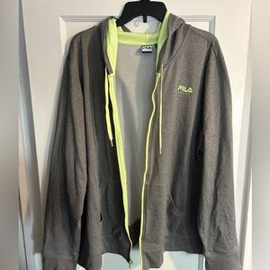 Grey Fila zip-up jacket/ hoodie